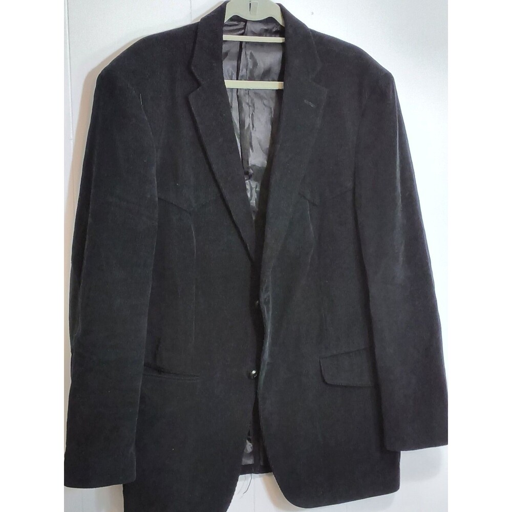 Midtown Man Black Cordroy patch on elbows 2 button jacket Size 44R